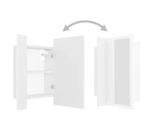 Vannasistabas Spoguļskapītis Ar Led, Balts, 40X12X45 Cm, Akrils Vidaxl