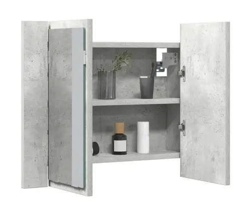 Vannasistabas Spoguļskapītis Ar Led, Betona Pelēks, Akrils Vidaxl