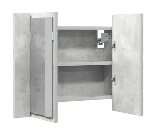 Vannasistabas Spoguļskapītis Ar Led, Betona Pelēks, Akrils Vidaxl