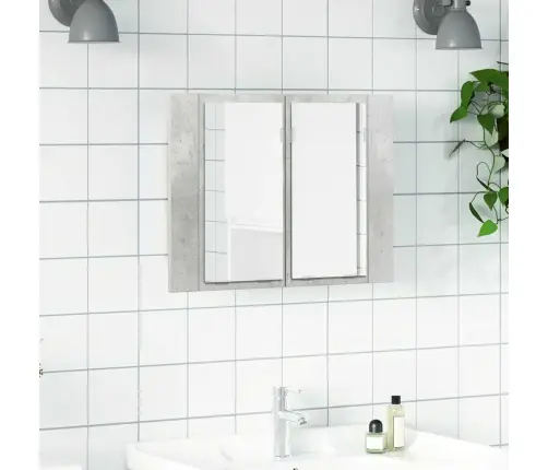 Vannasistabas Spoguļskapītis Ar Led, Betona Pelēks, Akrils Vidaxl