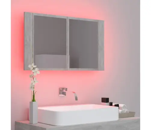 Led-Peeglikapp Betoonhall 80 X 12 X 45 cm Akrüül