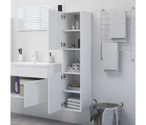 Vannasistabas Skapītis, Balts, 30X30X130 Cm, Inženierijas Koks Vidaxl