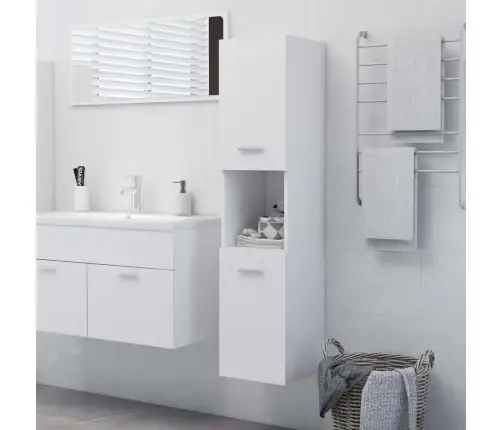 Vannasistabas Skapītis, Balts, 30X30X130 Cm, Inženierijas Koks Vidaxl