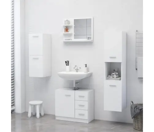 Vannasistabas Spogulis, Balts, 60X10,5X45 Cm, Inženierijas Koks Vidaxl