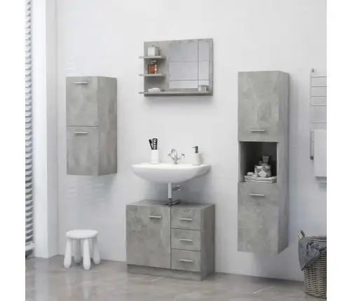 Vannasistabas Spogulis, Pelēks, 60X10,5X45Cm, Inženierijas Koks Vidaxl