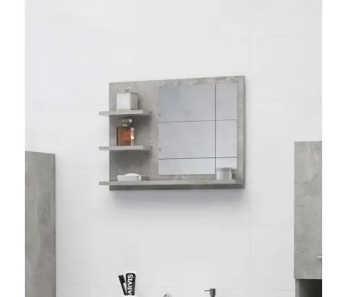 Vannasistabas Spogulis, Pelēks, 60X10,5X45Cm, Inženierijas Koks Vidaxl