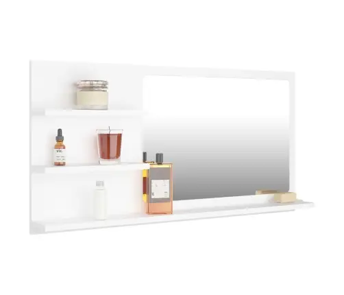 Vannitoa Peeglikapp Valge 90X10,5X45 Cm Tehispuit