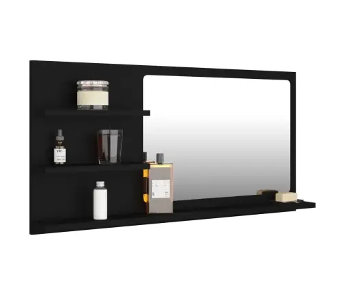 Vannitoa Peeglikapp Must 90X10,5X45 Cm Tehispuit