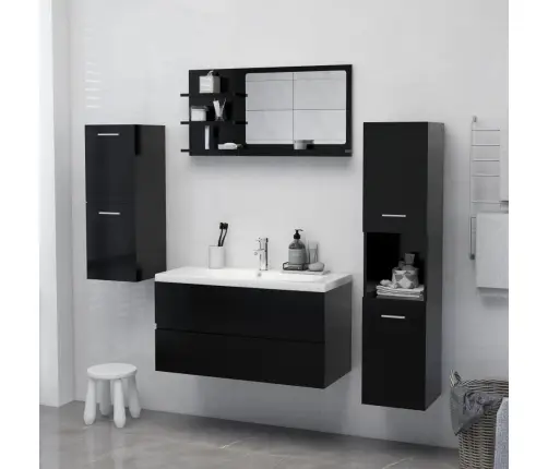 Vannitoa Peeglikapp Must 90X10,5X45 Cm Tehispuit