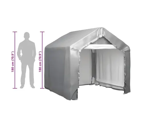 Uzglabāšanas Telts, Pelēka, 180X180 Cm, Cinkots Tērauds Vidaxl