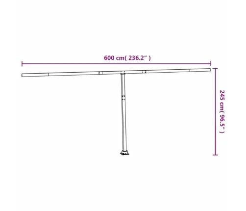 Varikatuse Postide Komplekt, Valge, 600 X 245 cm Raud