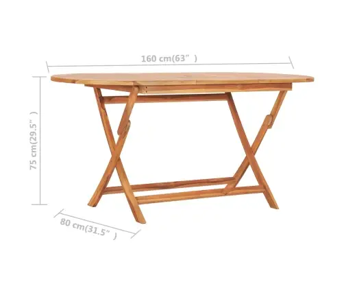 Sulankstomas Lauko Valgomojo Komplektas, 9 Dalių, Tikmedis