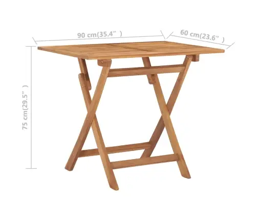 5-Osaline Kokkupandav Aia Söögikomplekt, Tiikpuu