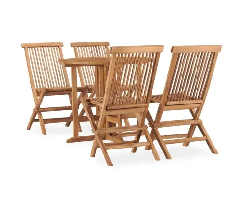 5-Daļīgs Dārza Mēbeļu Komplekts, Saliekams, Masīvs Tīkkoks Vidaxl