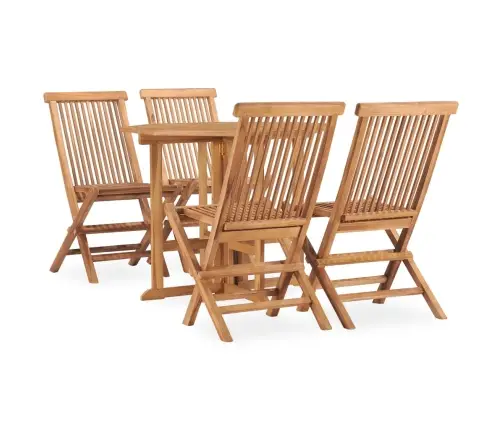 5-Daļīgs Dārza Mēbeļu Komplekts, Saliekams, Masīvs Tīkkoks Vidaxl