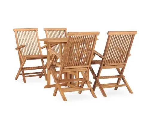 5-Daļīgs Dārza Mēbeļu Komplekts, Saliekams, Masīvs Tīkkoks Vidaxl