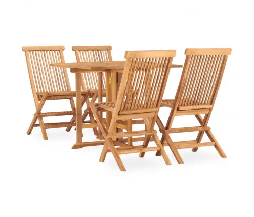 5-Daļīgs Dārza Mēbeļu Komplekts, Saliekams, Masīvs Tīkkoks Vidaxl