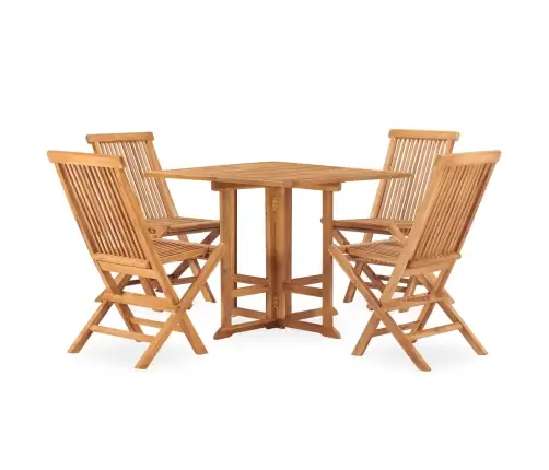 5-Daļīgs Dārza Mēbeļu Komplekts, Saliekams, Masīvs Tīkkoks Vidaxl