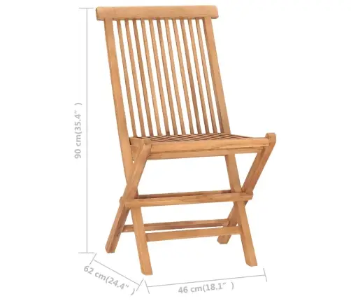 5-Daļīgs Dārza Mēbeļu Komplekts, Saliekams, Masīvs Tīkkoks Vidaxl