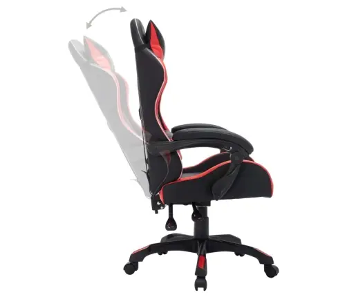 Biroja Krēsls, Rgb Led Gaismas, Sarkana Un Melna Mākslīgā Āda Vidaxl