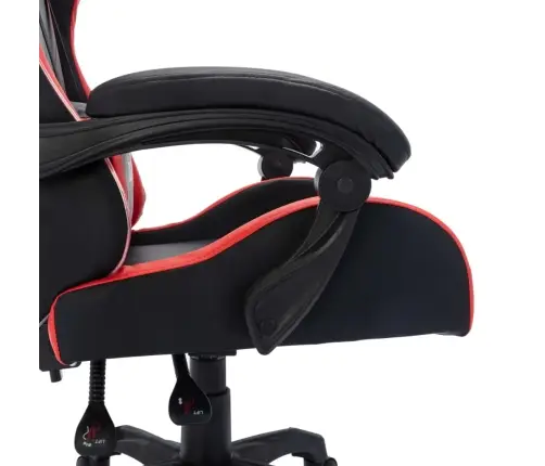 Biroja Krēsls, Rgb Led Gaismas, Sarkana Un Melna Mākslīgā Āda Vidaxl
