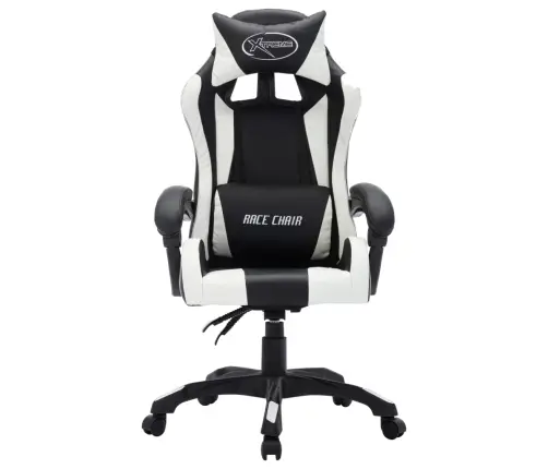 Biroja Krēsls, Rgb Led Gaismas, Balta Un Melna Mākslīgā Āda Vidaxl