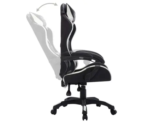 Biroja Krēsls, Rgb Led Gaismas, Balta Un Melna Mākslīgā Āda Vidaxl