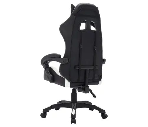 Biroja Krēsls, Rgb Led Gaismas, Balta Un Melna Mākslīgā Āda Vidaxl