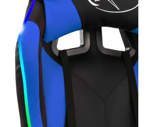 Biroja Krēsls, Rgb Led Gaismas, Zila Un Melna Mākslīgā Āda Vidaxl