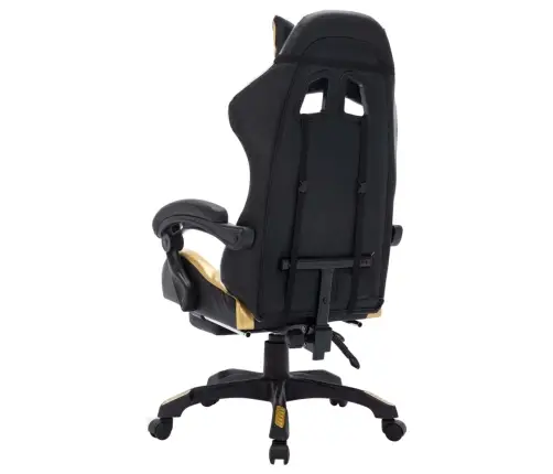 Biroja Krēsls, Rgb Led Gaismas, Zelta Un Melna Mākslīgā Āda Vidaxl