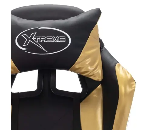 Biroja Krēsls, Rgb Led Gaismas, Zelta Un Melna Mākslīgā Āda Vidaxl