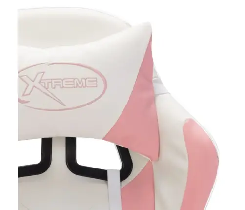 Võidusõidutool Rgb Led-Tuledega, Roosa Ja Valge, Kunstnahk