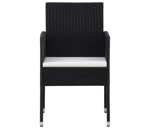 5-Daļīgs Dārza Mēbeļu Komplekts, Pe Rotangpalma, Melns Vidaxl