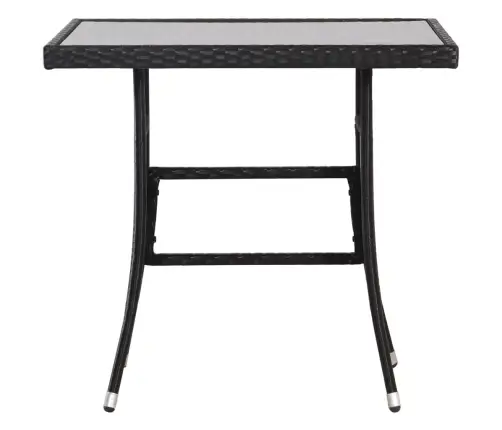 3-Daļīgs Dārza Mēbeļu Komplekts, Pe Rotangpalma, Melns Vidaxl