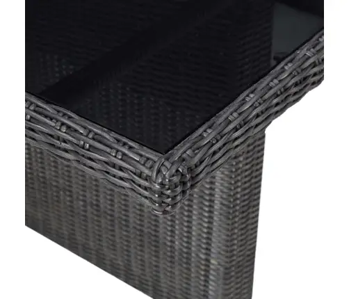 9-Daļīgs Dārza Mēbeļu Komplekts, Pe Rotangpalma, Melns Vidaxl