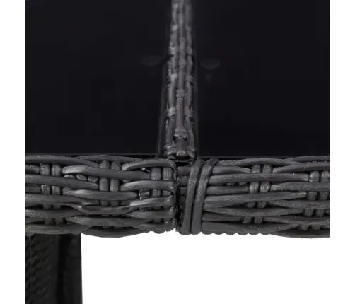 9-Daļīgs Dārza Mēbeļu Komplekts, Pe Rotangpalma, Melns Vidaxl