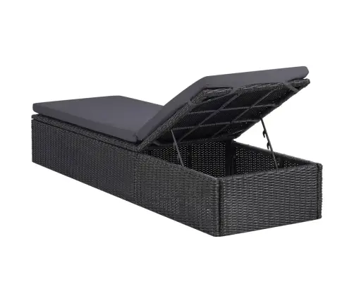 11-Daļīgs Dārza Mēbeļu Komplekts, Melns, Pe Rotangpalma Vidaxl