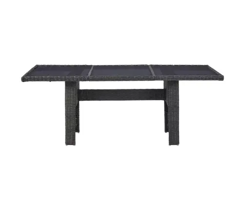 7-Daļīgs Dārza Mēbeļu Komplekts, Melns, Pe Rotangpalma Vidaxl