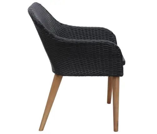 9-Daļīgs Dārza Mēbeļu Komplekts, Pe Rotangpalma, Melns Vidaxl