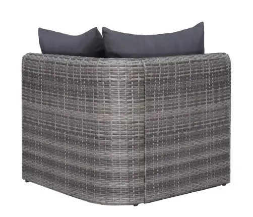 10-Osaline Aiamööblikomplekt Patjadega, Polürotang, Hall