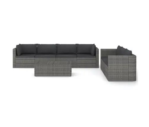 Sodo Komplektas Su Pagalvėlėmis, 8 Dalių, Pilkas, Poliratanas