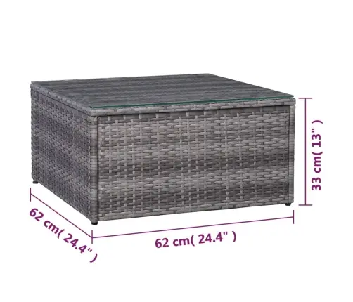 Sodo Komplektas Su Pagalvėlėmis, 8 Dalių, Pilkas, Poliratanas