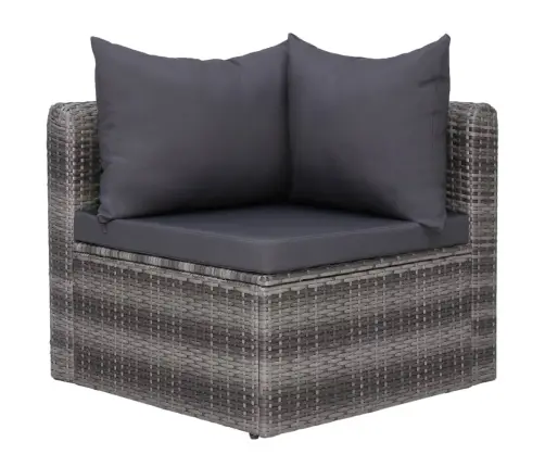 Sodo Komplektas Su Pagalvėlėmis, 8 Dalių, Pilkas, Poliratanas