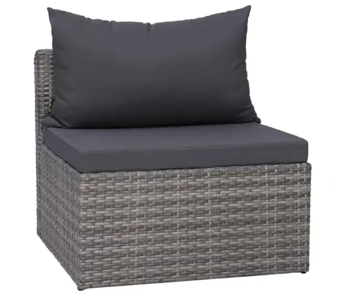 Sodo Komplektas Su Pagalvėlėmis, 8 Dalių, Pilkas, Poliratanas