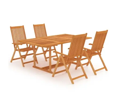 Sodo Valgomojo Baldų Komplektas, 5 Dalių, Tikmedžio Masyvas