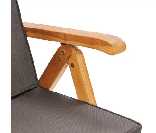 7-Daļīgs Dārza Mēbeļu Komplekts Ar Pelēkiem Matračiem, Tīkkoks Vidaxl