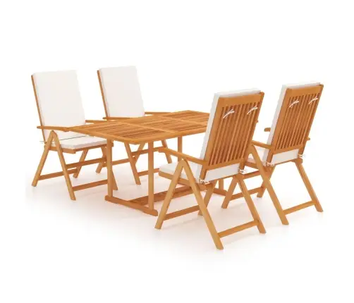 Valgomojo Komplektas Su Pagalvėmis, 5 Dalių, Tikmedžio Masyvas