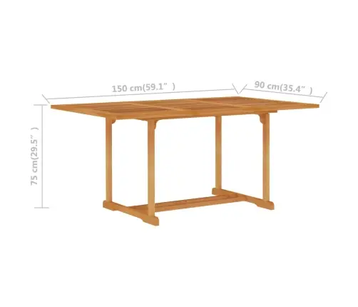 7-Daļīgs Dārza Mēbeļu Komplekts, Masīvs Tīkkoks Vidaxl