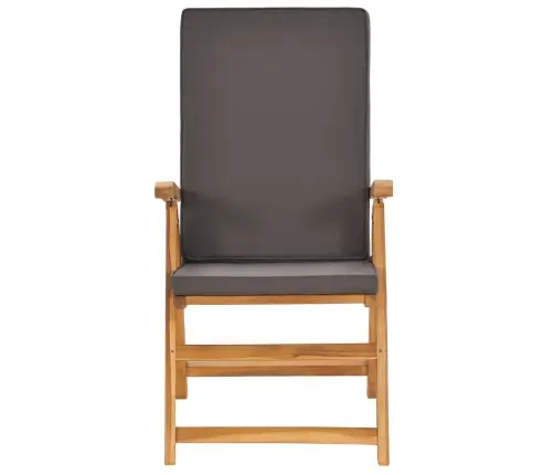 7-Daļīgs Dārza Mēbeļu Komplekts Ar Pelēkiem Matračiem, Tīkkoks Vidaxl