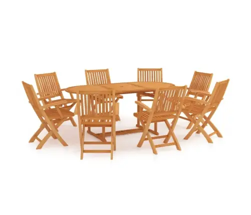 9-Daļīgs Dārza Mēbeļu Komplekts, Masīvs Tīkkoks Vidaxl